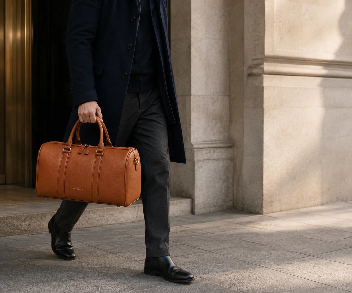 Campaña Spazioclock con el bolso de viaje Traversa Siena